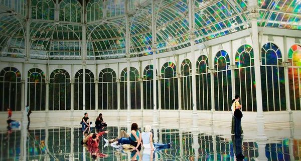 Palacio de Cristal, located in Buen Retiro Park, Madrid, Spain