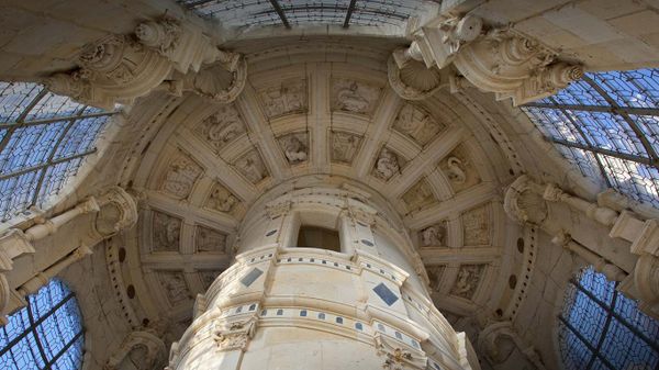 Escalier à double-hélice du château de Chambord, Loir-et-Cher, région Centre