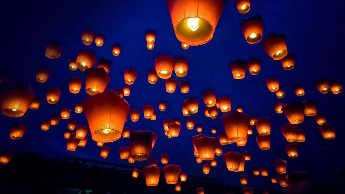 Pingxi Sky Lantern Festival in Taipei, Taiwan