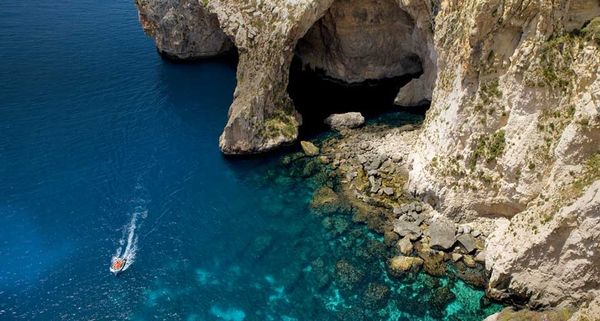 Entrance to the Blue Grotto, off the southern coast of Malta