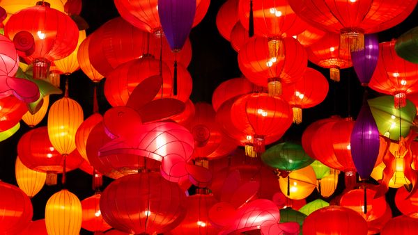 Chinese lanterns for Mid-Autumn Festival celebration
