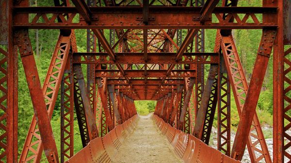 Rail trail over the Wenatchee River in Washington State