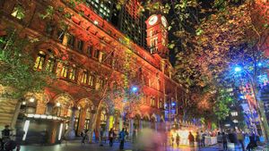 Martin Place during Vivid Sydney in NSW, Australia (© Leah-Anne Thompson/Shutterstock)(Bing Australia)