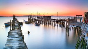 Fishing docks on the Sado Estuary, near Comporta, Portugal (© Francesco Carovillano/Tandem Stills + Motion)(Bing United Kingdom)