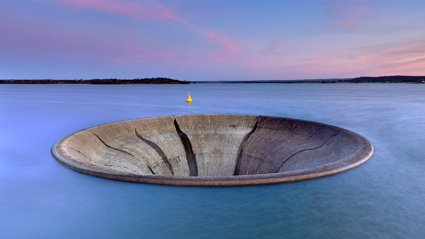Spillway, Monte da Rocha Dam, near Ourique, Portugal