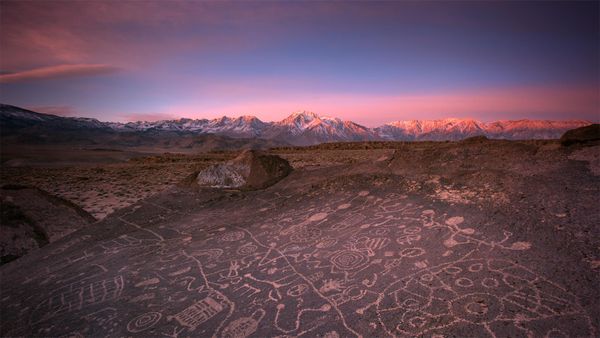 Sky Rock petroglyphs in the Volcanic Tablelands near Bishop, California