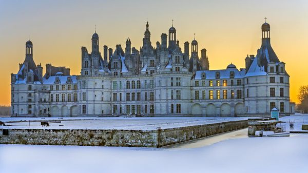 Château de Chambord en hiver, Loir-et-Cher, Centre-Val de Loire