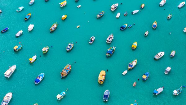 Barche colorate nel porto di Marsaxlokk, Malta