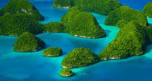 Rock Islands, a chain of small islets in the island nation of Palau in Micronesia -- Bob Krist/Corbis &copy; (Bing Australia)