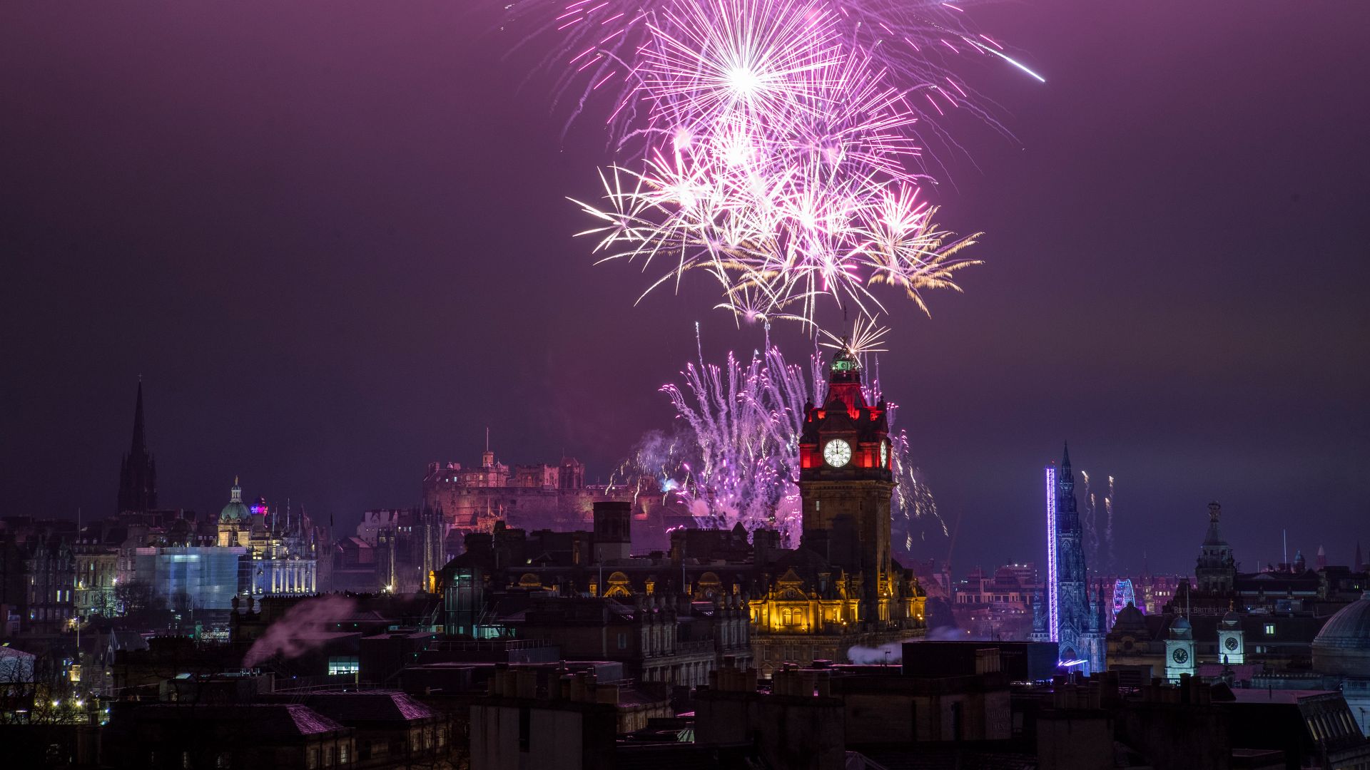 Fireworks in Edinburgh, Scotland