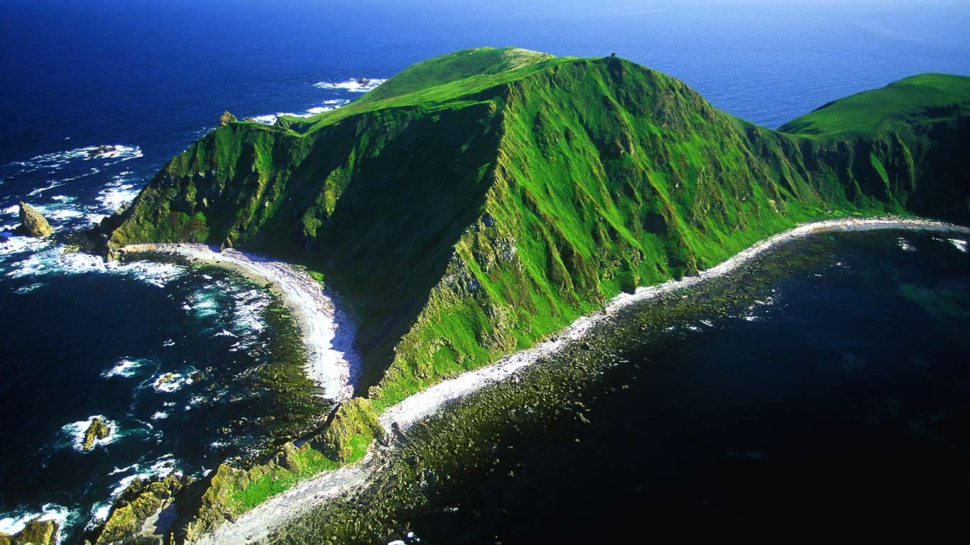Aerial View of Triangle Island Ecological Reserve, British Columbia, Canada
