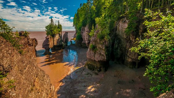 Geological site of Hopewell Rocks in New Brunswick