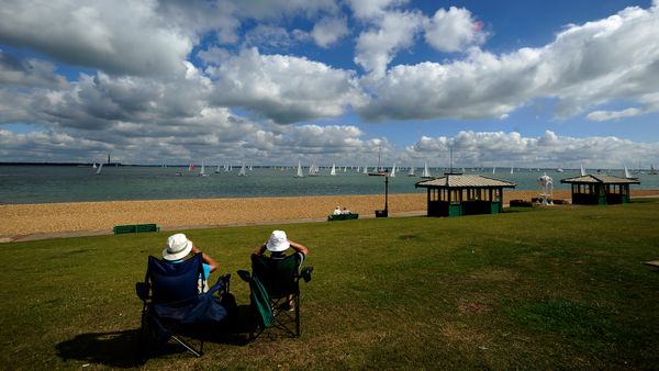 Spectators at Cowes Week 2013 in Cowes, Isle of Wight
