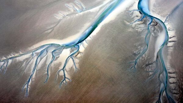 Priele im Biosphärenreservat Niedersächsisches Wattenmeer, Niedersachsen, Deutschland