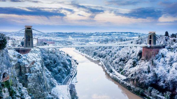 Clifton Bridge in winter, Bristol