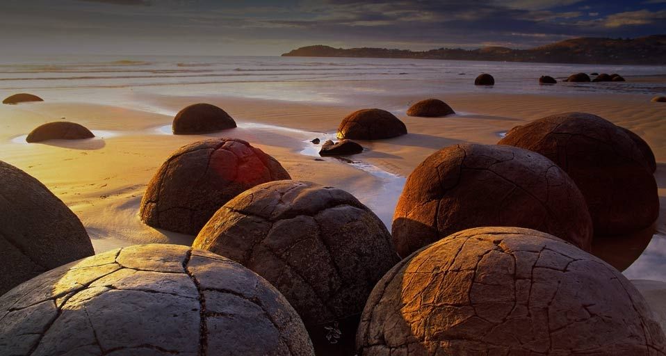 Moeraki Boulders in Central Otago, South Island, New Zealand