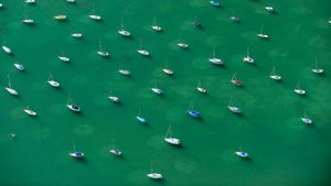 Anchored sailboats, Lake Constance, Friedrichshafen, Baden Wurttemberg, Germany (© Holger Spiering/Westend61/Alamy Stock Photo)(Bing New Zealand)