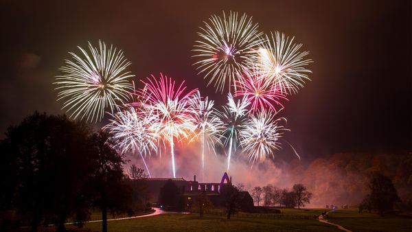 Fireworks at Bolton Priory, North Yorkshire on Guy Fawkes Night 2015