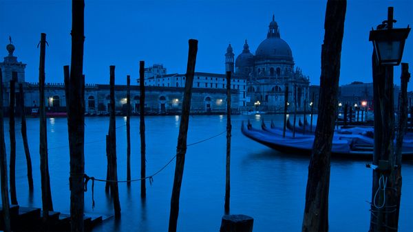The Grand Canal and Basilica di Santa Maria della Salute in Venice, Italy