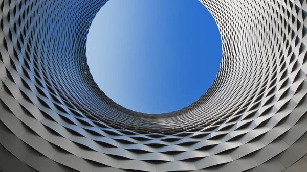 Detail of the Messe Basel Exhibition Hall in Basel, Switzerland