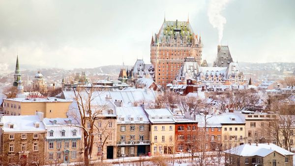Winter Skyline featuring the Château Frontenac tower, Quebec City