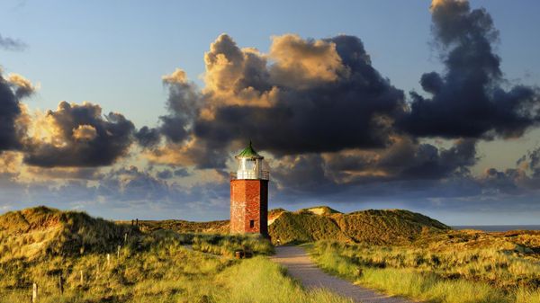 Leuchtturm Rotes Kliff in Kampen, Insel Sylt, Nordfriesland, Schleswig-Holstein, Deutschland