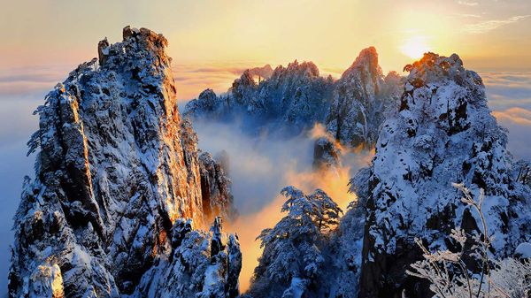 【今日大雪】黄山风景区，安徽省