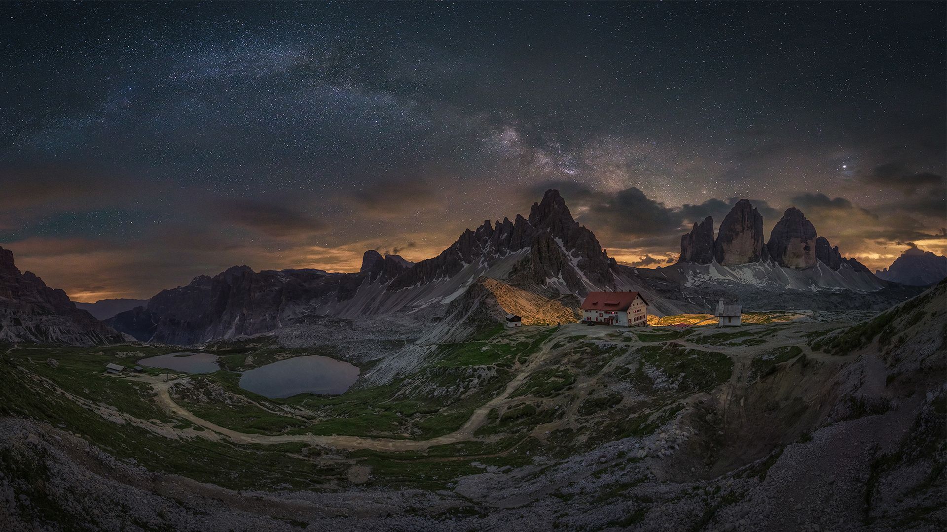 Milky Way above Tre Cime di Lavaredo, Italy