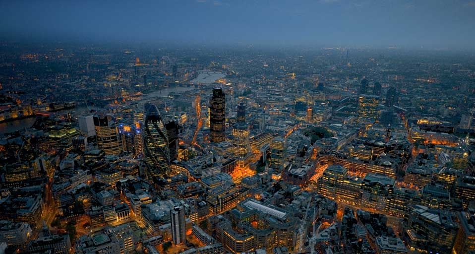 Aerial view of London, England