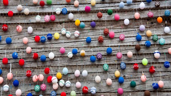 Easter decorations at Alexanderplatz, Berlin, Germany