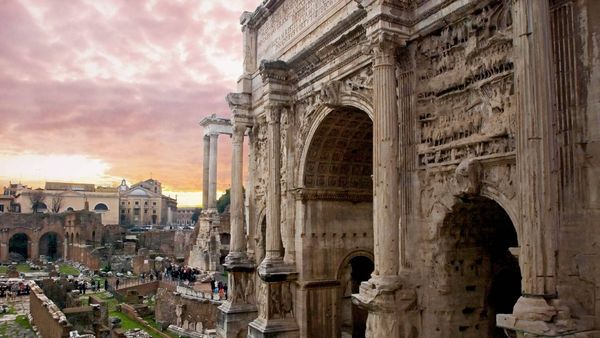 At the Arch of Septimius Severus in the Roman Forum for the Ides of March