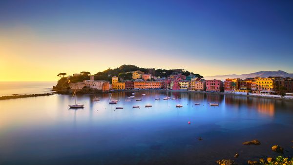 Baia del Silenzio in Sestri Levante, Liguria, Italia