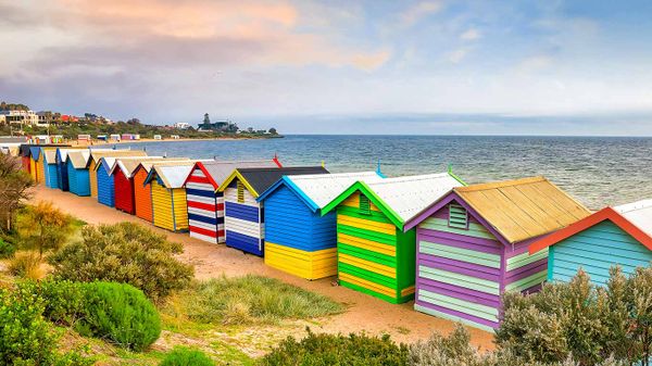 Brighton Bathing Boxes at Brighton Beach, Melbourne, Australia