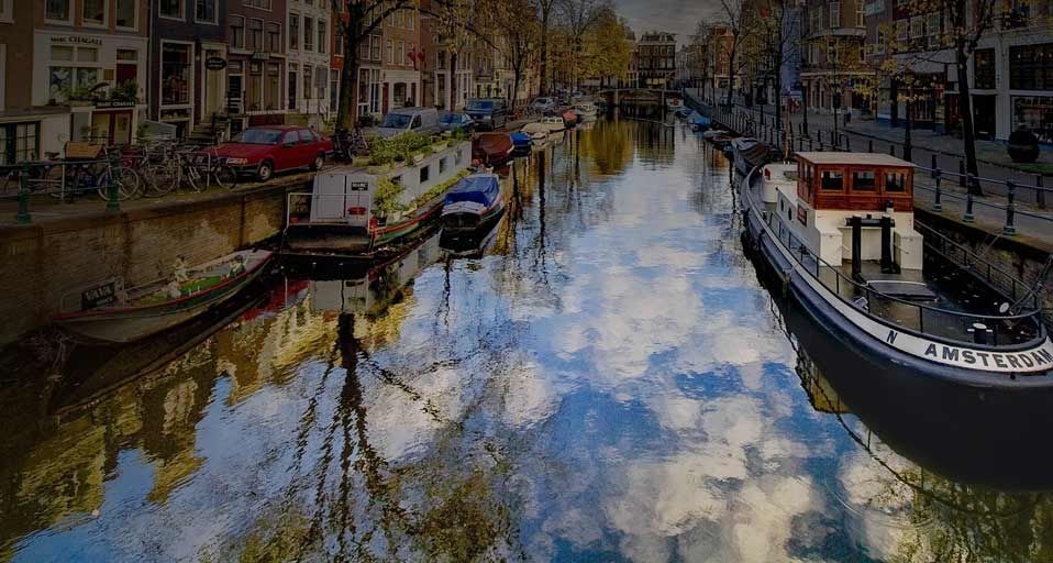 Canal in Amsterdam, Netherlands