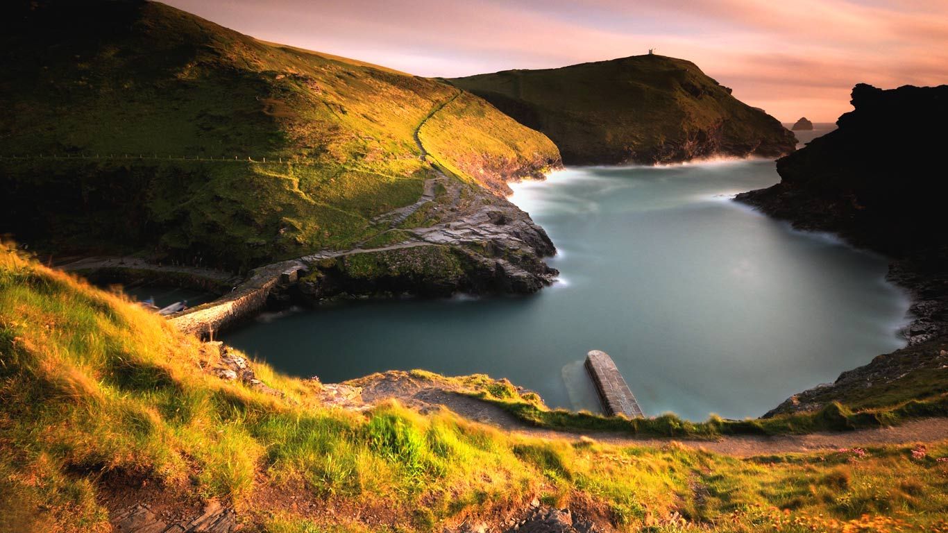 Boscastle harbour on the Cornish coast of England