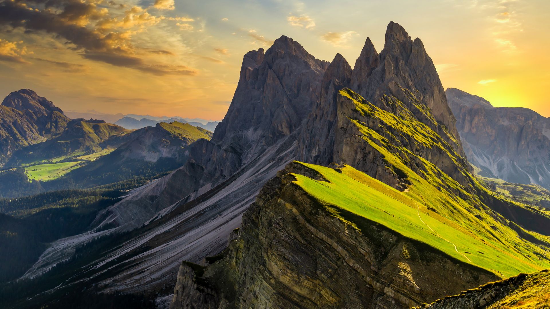 Seceda, a peak in theDolomites, South Tyrol, Italy