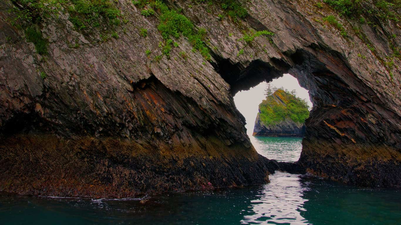 在基奈峡湾国家公园的复活湾，阿拉斯加州，美国