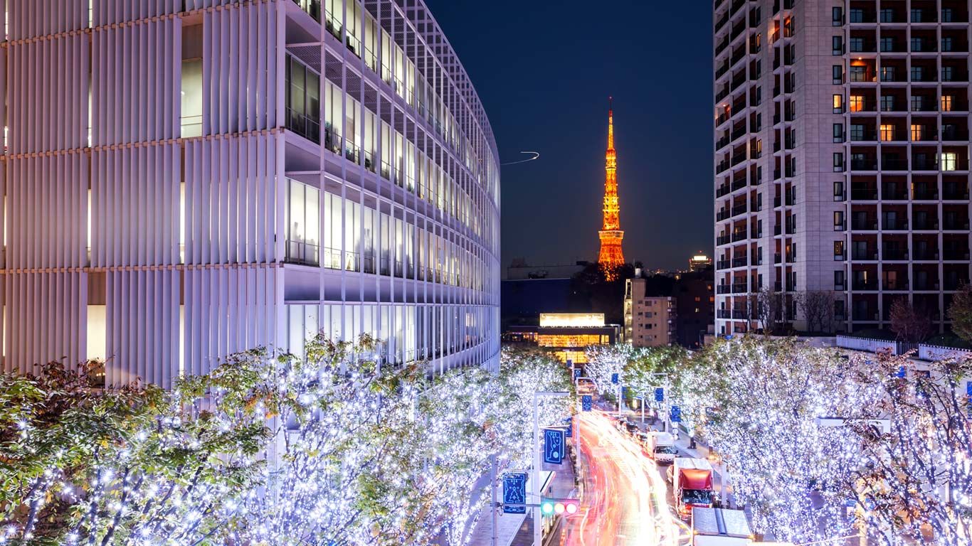 ｢けやき坂のイルミネーションと東京タワー｣東京, 六本木