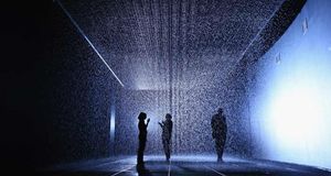 Rain Room art installation, Barbican, London, England (© Oli Scarff/Getty)(Bing United Kingdom)