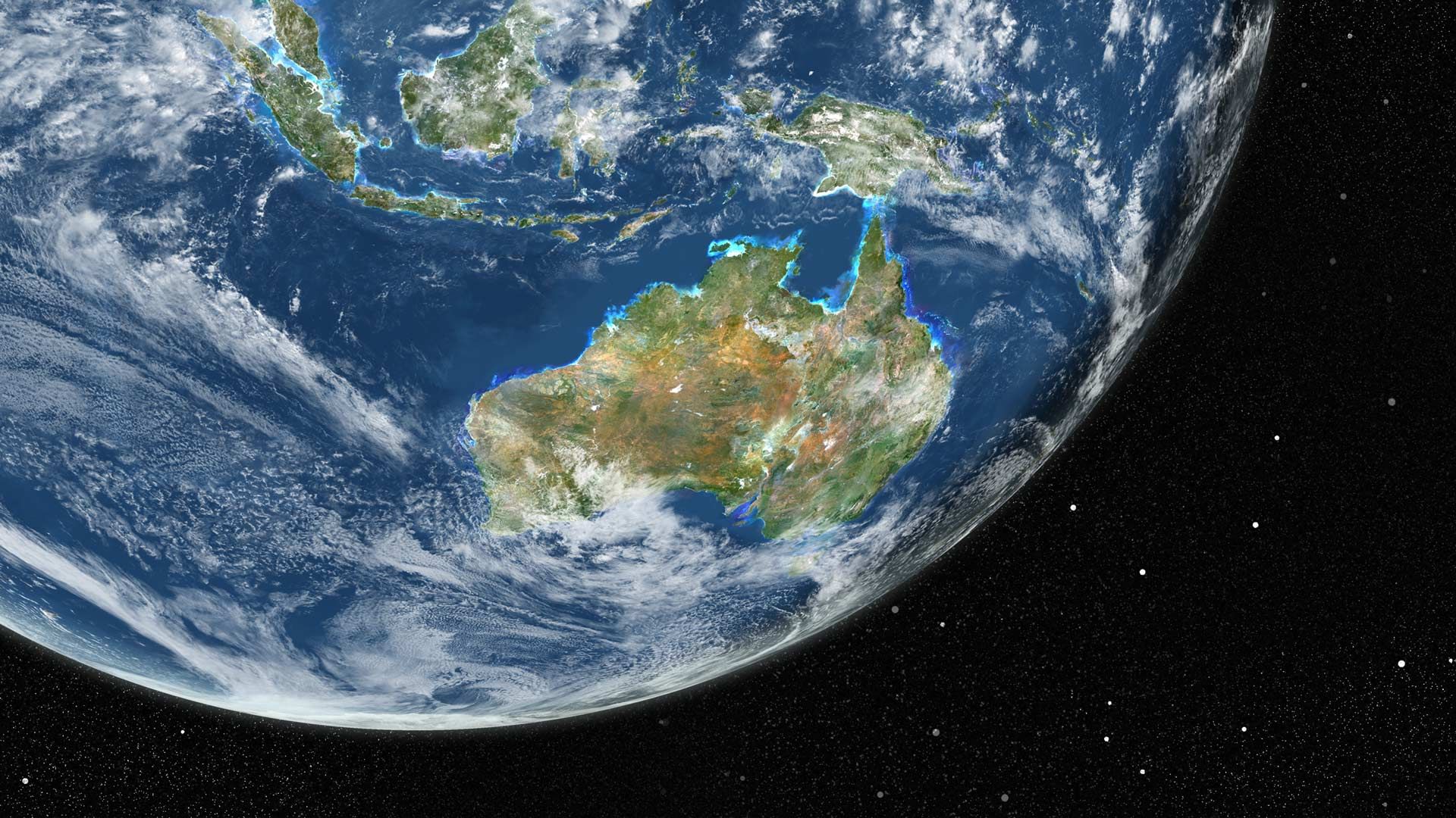True-colour image of Earth from Landsat satellites