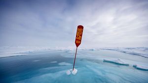 Marker at 90 degrees North, aka the North Pole (© Sue Flood/Getty Images)(Bing United States)