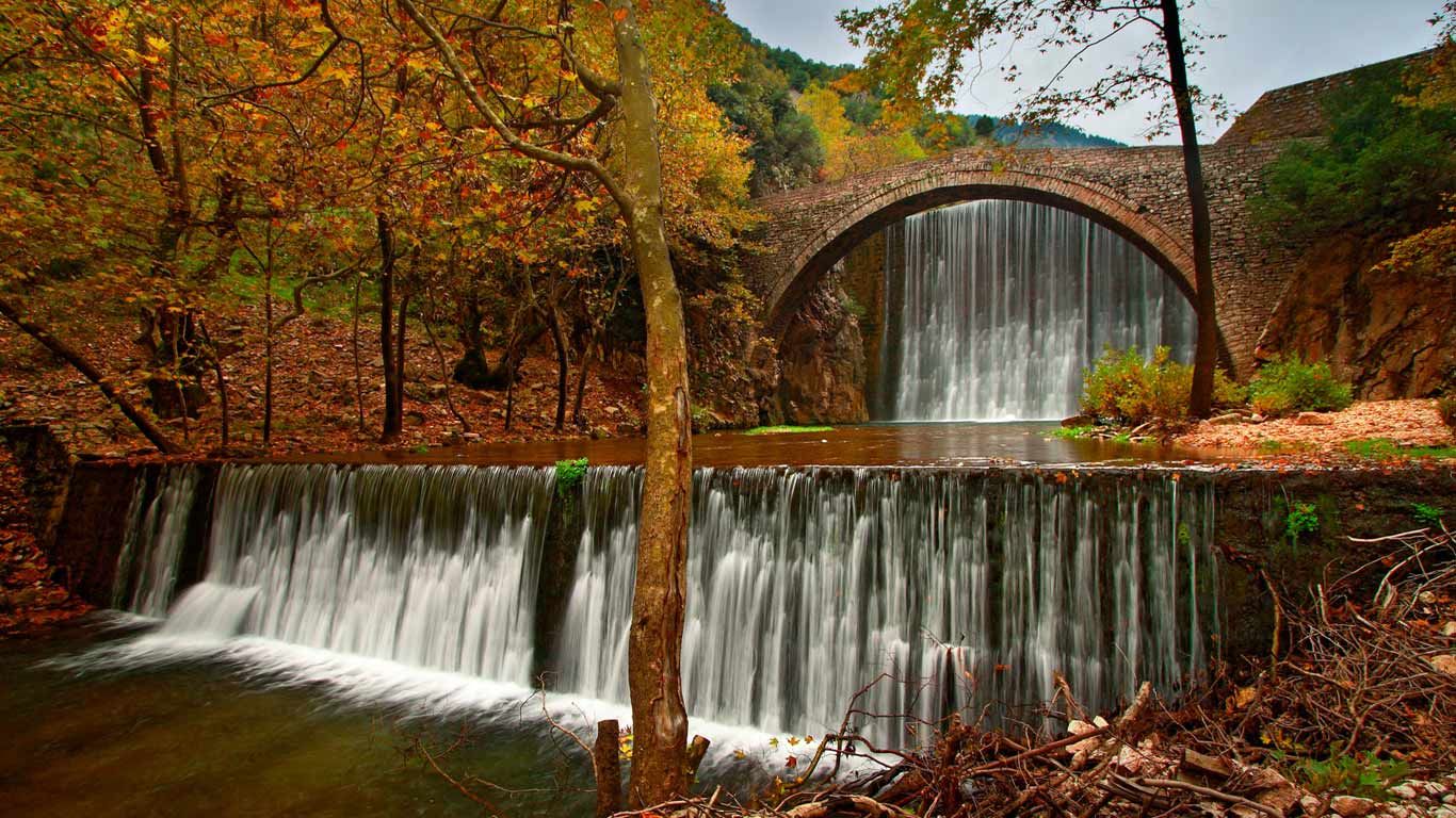 Paleokaria Bridge over the Portaikos River near Trikala, Greece