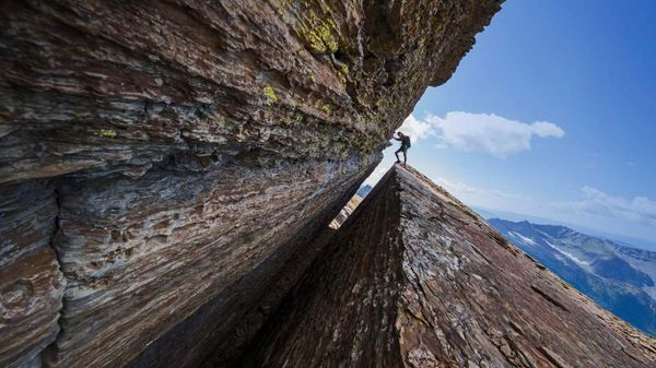 A climber in the Cabinet Mountains Wilderness in Montana