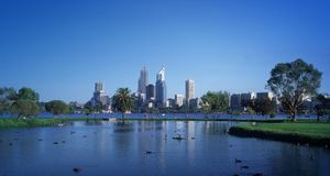 Perth skyline across the Swan river -- David Messent/Photolibrary &copy; (Bing Australia)