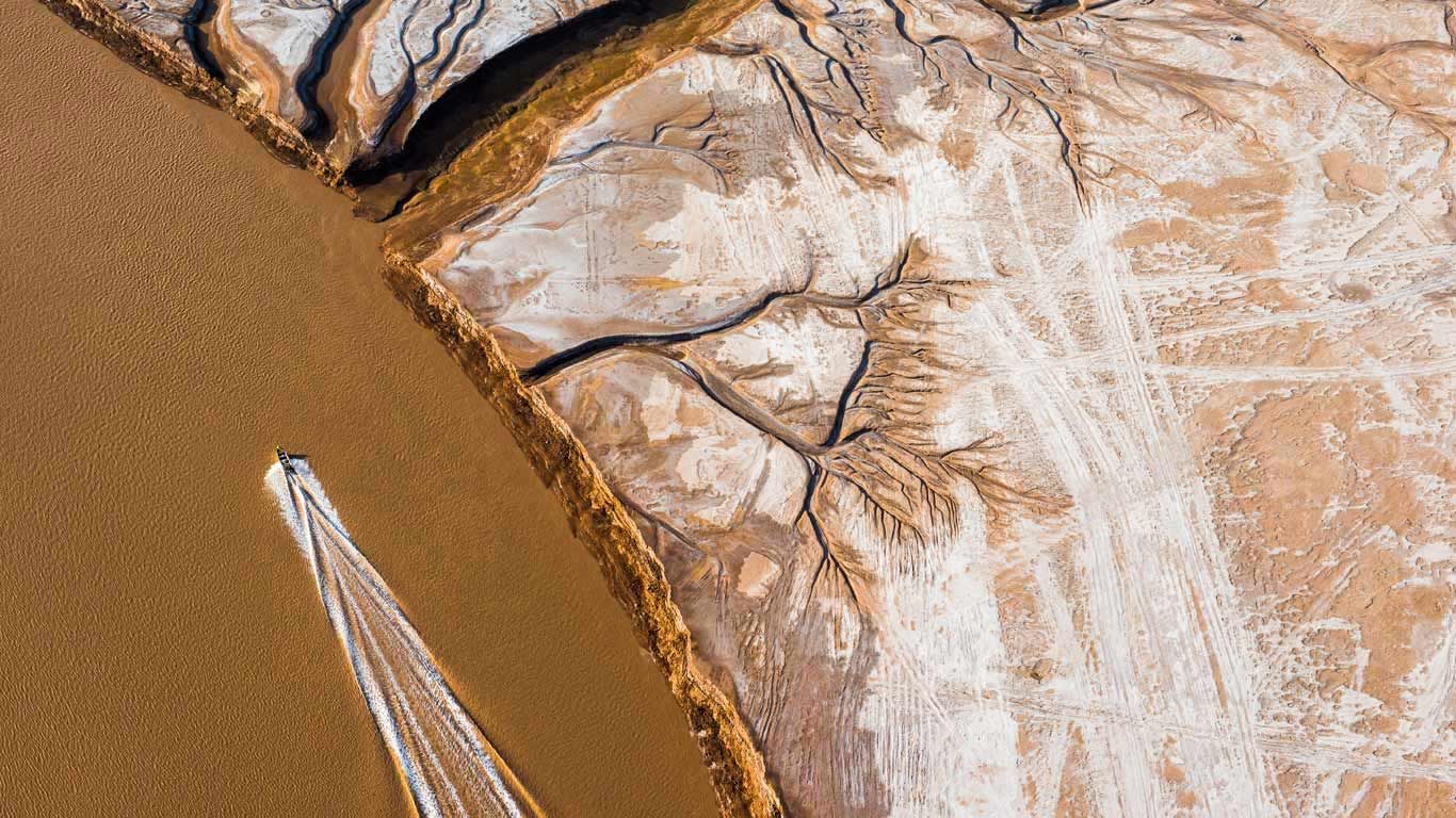Aerial view of the Colorado River Delta in Mexico