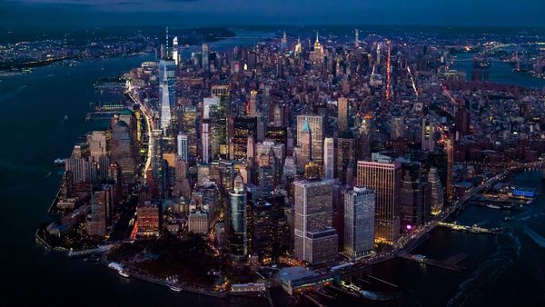 Vista aerea di Manhattan, New York City
