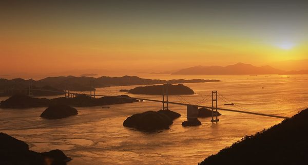 Kurushima-Kaikyo Bridge over Kijima Strait, Ehime, Japan