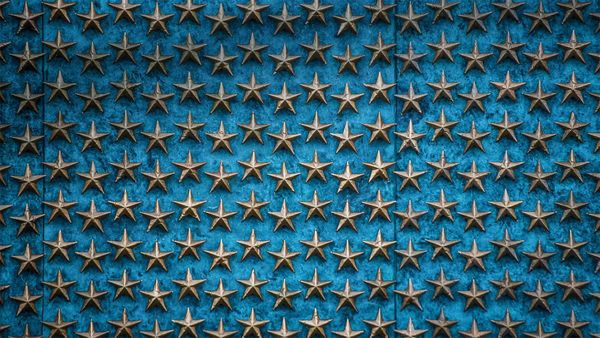 The Freedom Wall at the World War II Memorial in Washington, DC