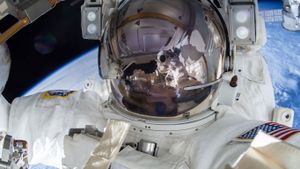 ｢テリー・バーツ宇宙飛行士の自撮り｣ (© NASA)(Bing Japan)