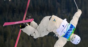 Australian Dale Begg-Smith performs aerial maneuvers before the Men's Moguls Freestyle Skiing event at the Vancouver Winter Olympics on February 14, 2010 -- Adrian Dennis/AFP/Getty Images) &copy; (Bing Australia)